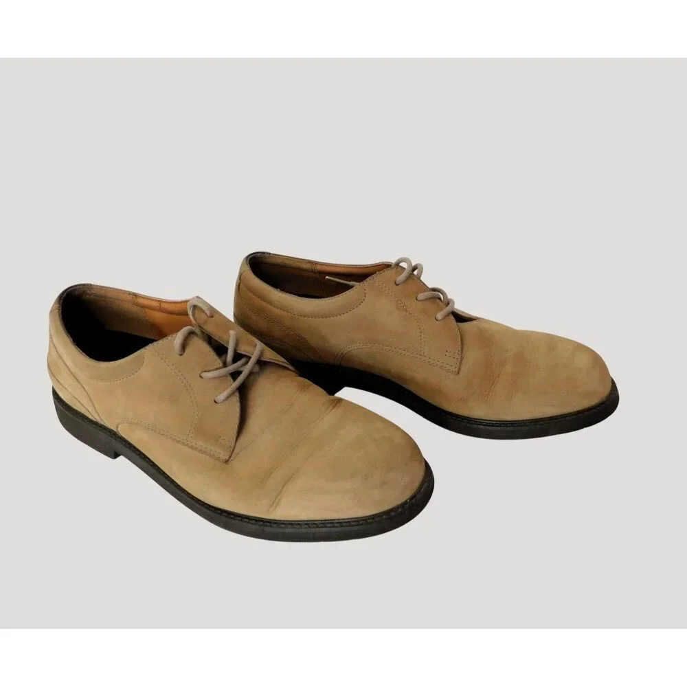 Rockport Suede Oxford Shoes Men’s 9.5M Tan Lace Up Durable Leather